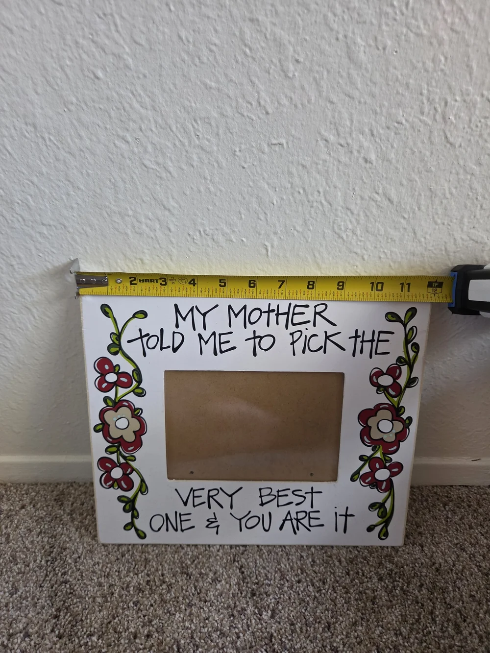 White Floral Sentiment Photo Frame - 